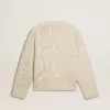 Maglione da donna beige con motivi CNY