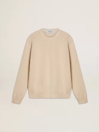 Maglione da donna beige con scritta “Golden” sul retro Maglione da donna beige con scritta “Golden” sul retro