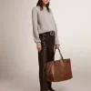 Maglione da donna con collo rotondo in cotone grigio Maglione da donna con collo rotondo in cotone grigio