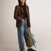 Maglione da donna con collo rotondo in lana nera