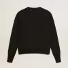 Maglione da donna con collo rotondo in lana nera