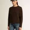 Maglione da donna girocollo in misto lana con bottoni dorati Maglione da donna girocollo in misto lana con bottoni dorati