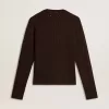 Maglione da donna girocollo in misto lana con bottoni dorati Maglione da donna girocollo in misto lana con bottoni dorati