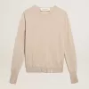Maglione da donna in lana merino marrone chiaro Maglione da donna in lana merino marrone chiaro