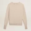 Maglione da donna in lana merino marrone chiaro Maglione da donna in lana merino marrone chiaro