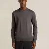 Maglione da uomo a girocollo in lana mélange grigio scuro Maglione da uomo a girocollo in lana mélange grigio scuro