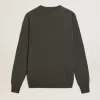 Maglione da uomo a girocollo in lana mélange grigio scuro Maglione da uomo a girocollo in lana mélange grigio scuro