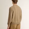Maglione da uomo beige con logo ricamato Maglione da uomo beige con logo ricamato
