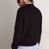 Maglione da uomo girocollo in cotone blu scuro Maglione da uomo girocollo in cotone blu scuro
