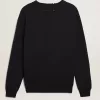 Maglione da uomo girocollo in cotone blu scuro Maglione da uomo girocollo in cotone blu scuro