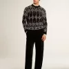 Maglione da uomo girocollo in misto lana con motivo jacquard argyle Maglione da uomo girocollo in misto lana con motivo jacquard argyle