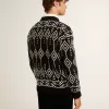 Maglione da uomo girocollo in misto lana con motivo jacquard argyle Maglione da uomo girocollo in misto lana con motivo jacquard argyle