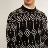 Maglione da uomo girocollo in misto lana con motivo jacquard argyle Maglione da uomo girocollo in misto lana con motivo jacquard argyle