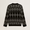 Maglione da uomo girocollo in misto lana con motivo jacquard argyle Maglione da uomo girocollo in misto lana con motivo jacquard argyle
