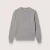 Maglione Golden unisex per bambini in grigio melange a costine con logo sul retro