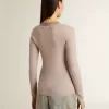 Maglione in lana beige con dettagli in pelle Maglione in lana beige con dettagli in pelle