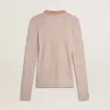 Maglione in lana beige con dettagli in pelle Maglione in lana beige con dettagli in pelle
