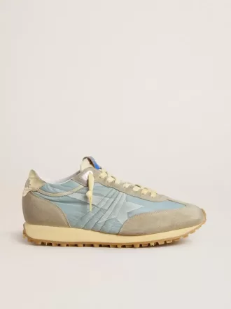 Marathon da donna con tomaia in nylon azzurro e stella blu pastello