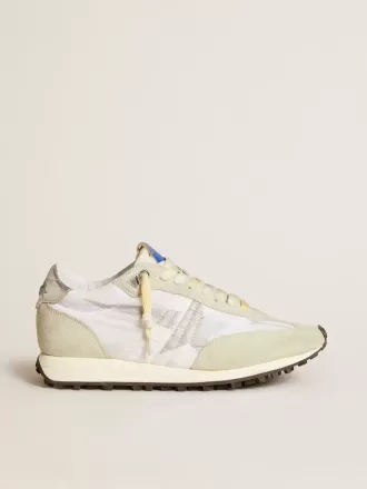 Marathon da donna con tomaia in nylon bianco e stella argentata