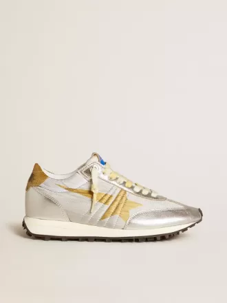 Marathon da donna con tomaia in nylon ripstop argento e stella dorata