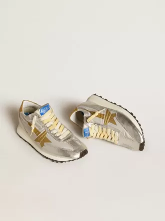 Marathon da donna con tomaia in nylon ripstop argento e stella dorata