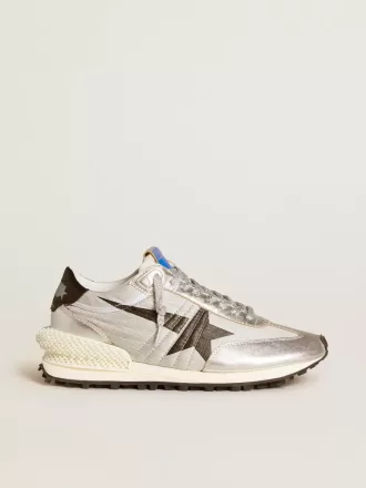 Marathon da donna con tomaia in nylon ripstop argento e stella nera