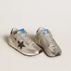Marathon da donna con tomaia in nylon ripstop argento e stella nera Marathon da donna con tomaia in nylon ripstop argento e stella nera