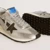 Marathon da donna con tomaia in nylon ripstop argento e stella nera Marathon da donna con tomaia in nylon ripstop argento e stella nera