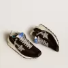 Marathon da donna con tomaia in nylon ripstop nero e stella argentata Marathon da donna con tomaia in nylon ripstop nero e stella argentata