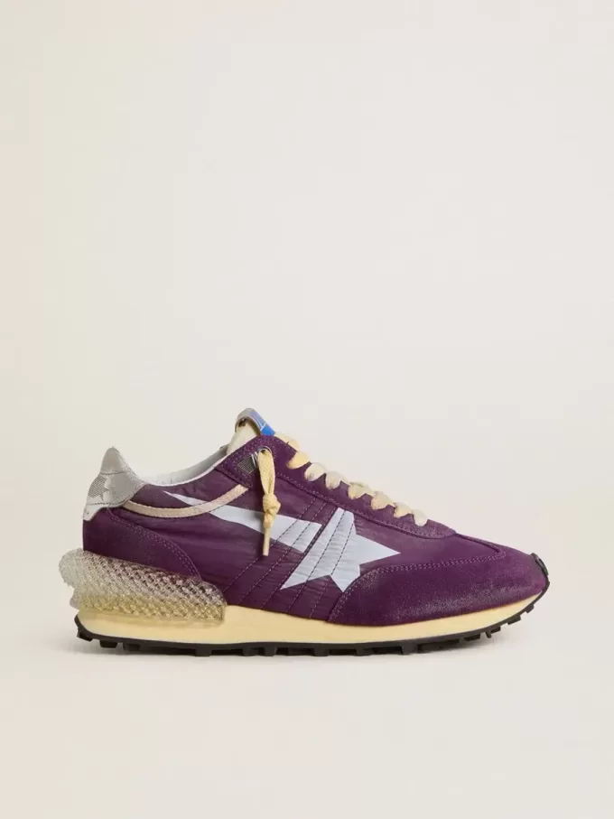 Marathon da donna con tomaia in nylon viola e stella bianca Marathon da donna con tomaia in nylon viola e stella bianca
