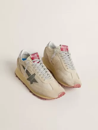Marathon da uomo con tomaia in nylon beige e stella grigia