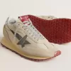 Marathon da uomo con tomaia in nylon beige e stella grigia Marathon da uomo con tomaia in nylon beige e stella grigia