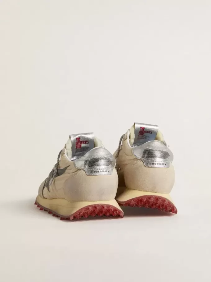 Marathon da uomo con tomaia in nylon beige e stella grigia Marathon da uomo con tomaia in nylon beige e stella grigia