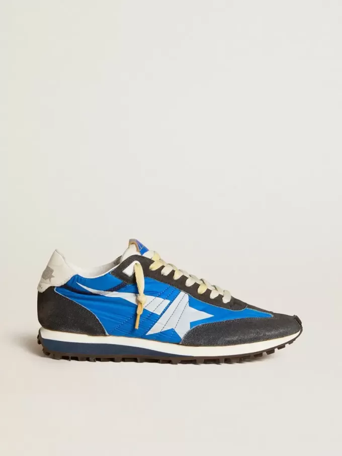 Marathon da uomo con tomaia in nylon blu e stella bianca Marathon da uomo con tomaia in nylon blu e stella bianca