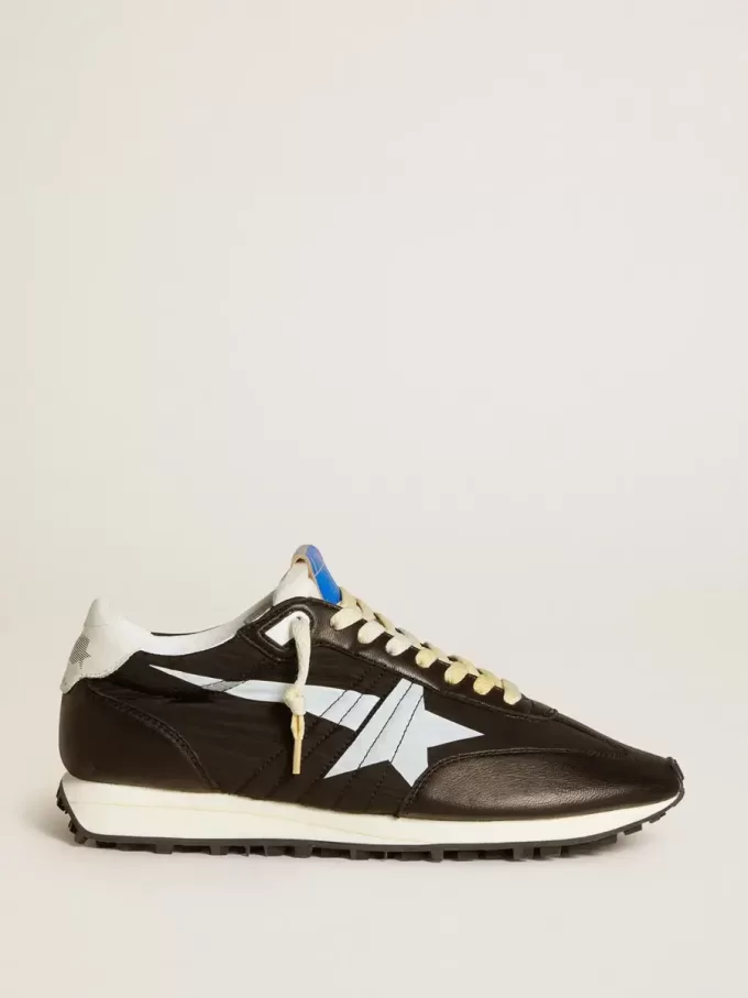 Marathon da uomo con tomaia in nylon nero e stella bianca Marathon da uomo con tomaia in nylon nero e stella bianca