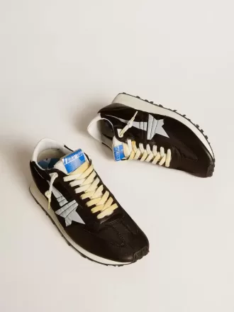 Marathon da uomo con tomaia in nylon nero e stella bianca
