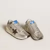 Marathon da uomo con tomaia in nylon ripstop argento e stella nera Marathon da uomo con tomaia in nylon ripstop argento e stella nera