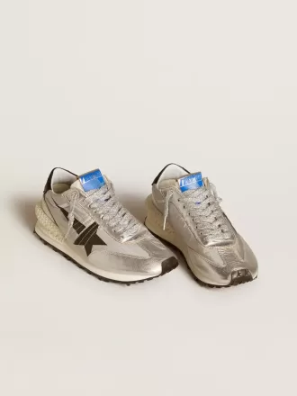 Marathon da uomo con tomaia in nylon ripstop argento e stella nera
