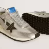 Marathon da uomo con tomaia in nylon ripstop argento e stella nera Marathon da uomo con tomaia in nylon ripstop argento e stella nera