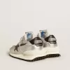 Marathon da uomo con tomaia in nylon ripstop argento e stella nera Marathon da uomo con tomaia in nylon ripstop argento e stella nera