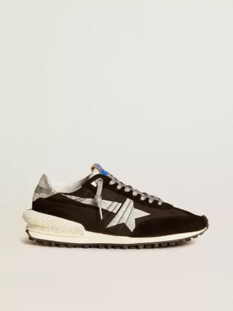 Marathon da uomo con tomaia in nylon ripstop nero e stella argentata