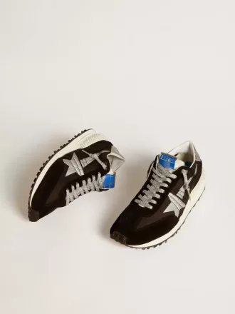 Marathon da uomo con tomaia in nylon ripstop nero e stella argentata