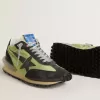 Marathon da uomo con tomaia in nylon verde e stella nera Marathon da uomo con tomaia in nylon verde e stella nera