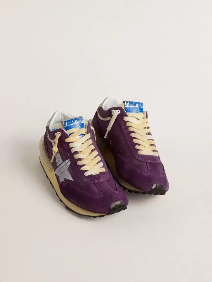 Marathon da uomo con tomaia in nylon viola e stella bianca Marathon da uomo con tomaia in nylon viola e stella bianca