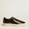 Matchstar da donna in pelle nera con linguetta sul tallone in camoscio nero