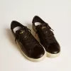 Matchstar da donna in pelle nera con linguetta sul tallone in camoscio nero