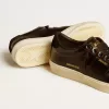 Matchstar da donna in pelle nera con linguetta sul tallone in camoscio nero