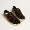 Matchstar da uomo in pelle nera con linguetta sul tallone in camoscio nero
