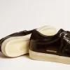 Matchstar da uomo in pelle nera con linguetta sul tallone in camoscio nero