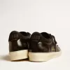 Matchstar da uomo in pelle nera con linguetta sul tallone in camoscio nero